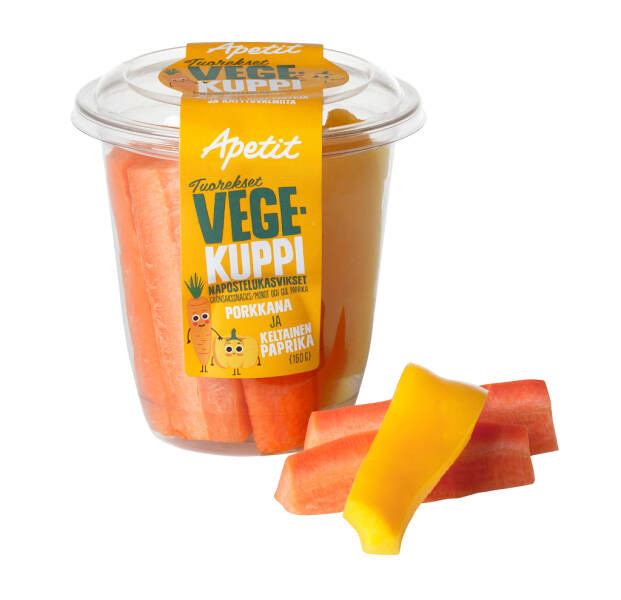 Apetit Tuorekset Napostelukasvikset porkkana ja keltainen paprika 160 g
